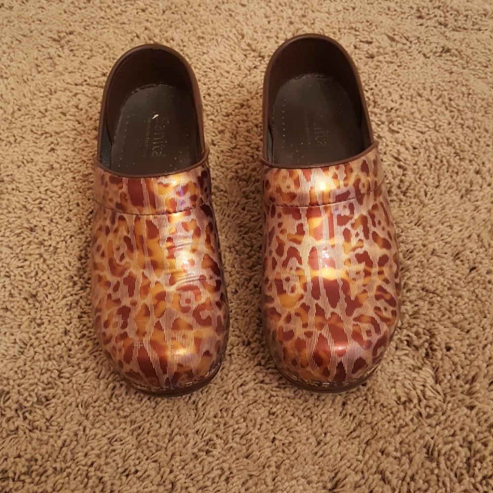 Cheeta print Sanita clogs